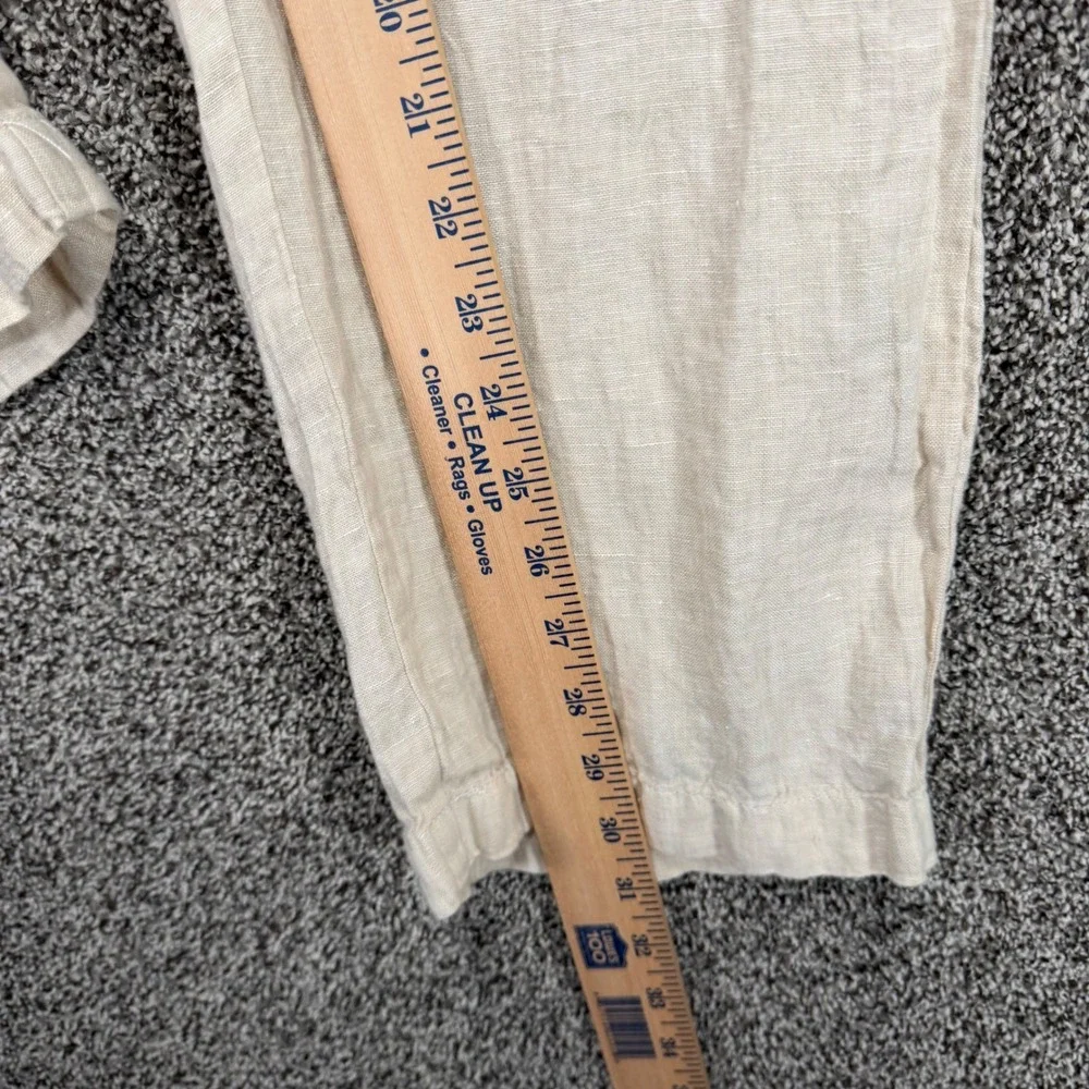 Club Room Luxury Linen Pants Mens 34/30 Beige Chino Travel Beach Vacation Resort